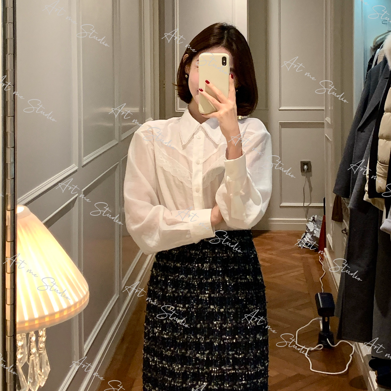 3姐【ART ME】梦境系列轻熟风质感定位刺绣肌理感衬衫 1026w2076j1