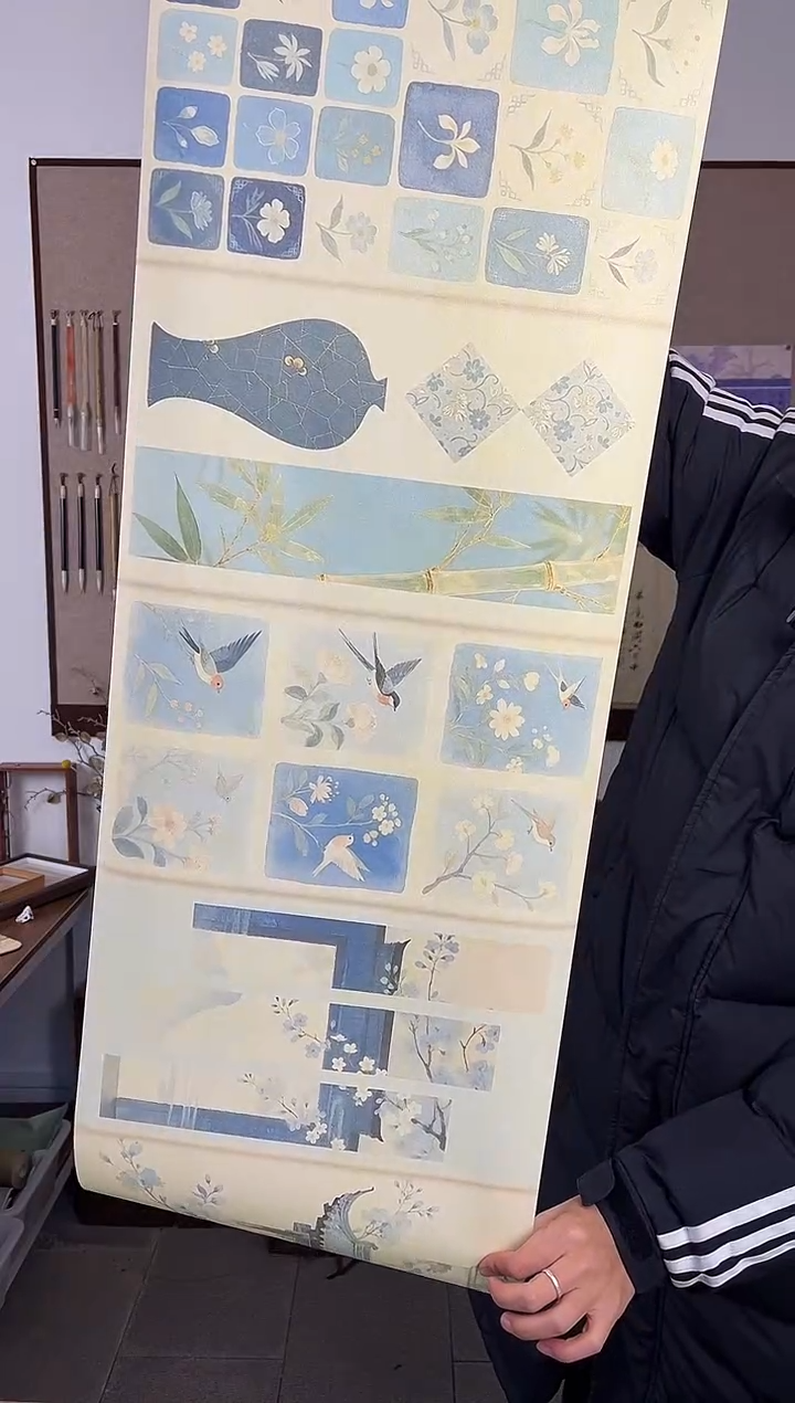 闲鹤斋新款待起名珠光云母长卷