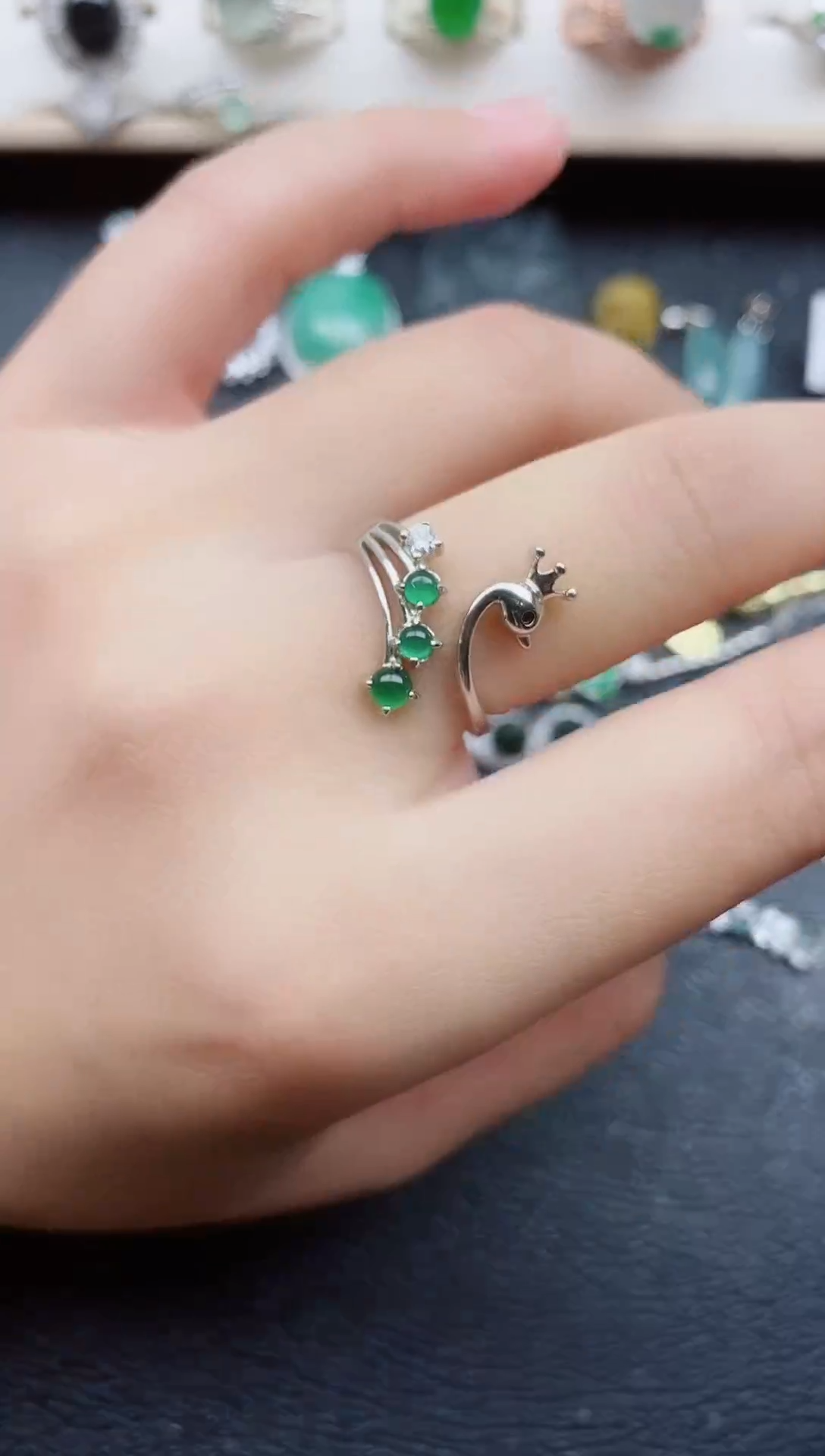 【闪购商品】翡翠戒指银S925镶嵌11111