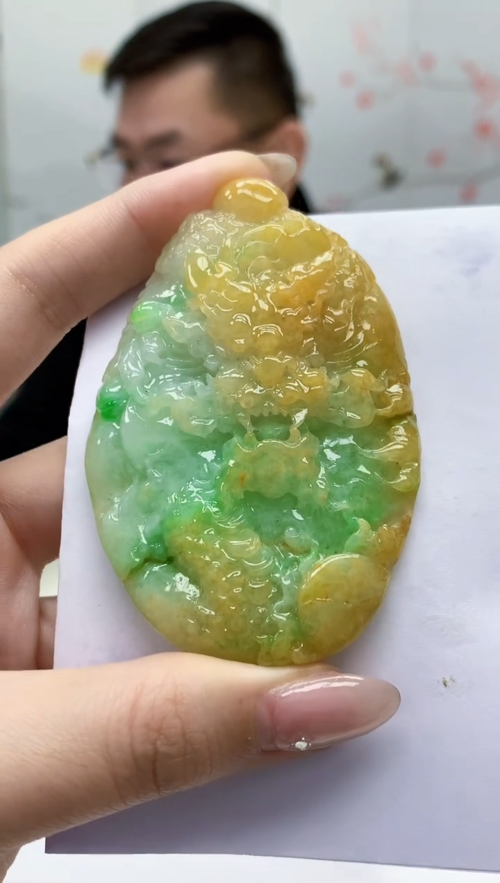 【闪购商品】定制翡翠未镶嵌5152jw-毛货挂件58