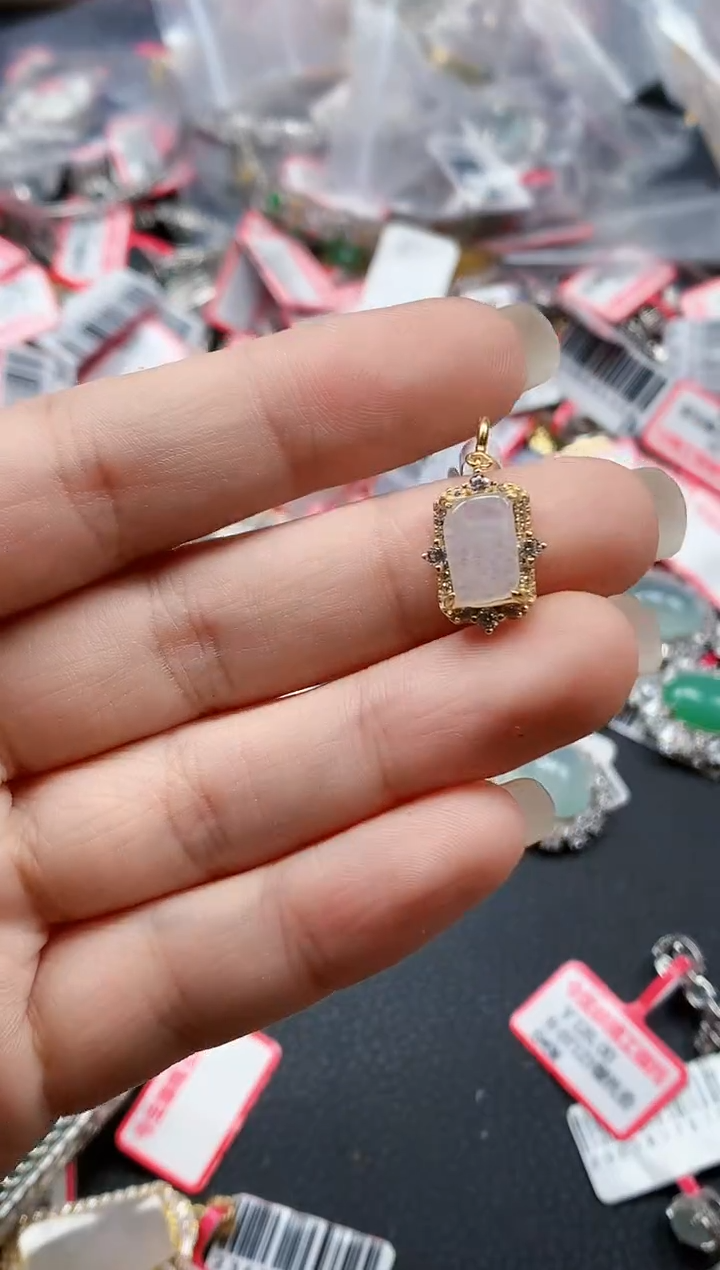 银S925镶嵌戒指翡翠天然A货缅甸翡翠