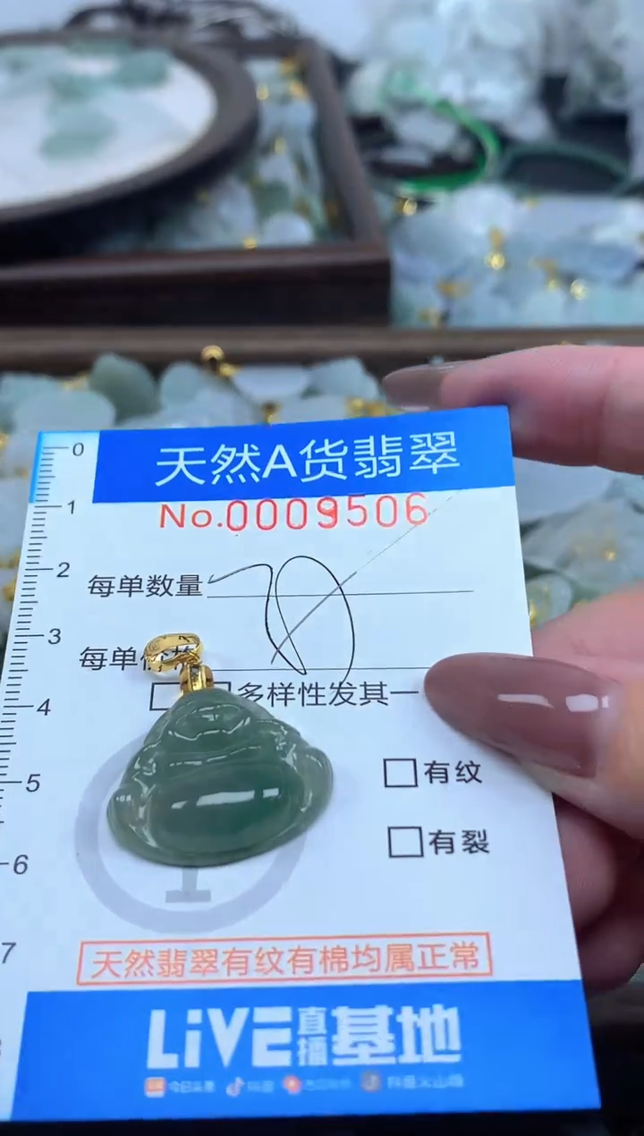 颈饰未镶嵌翡翠净货挂件-9506