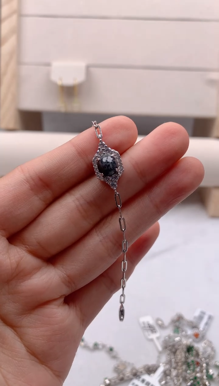 银S925镶嵌手链翡翠3号