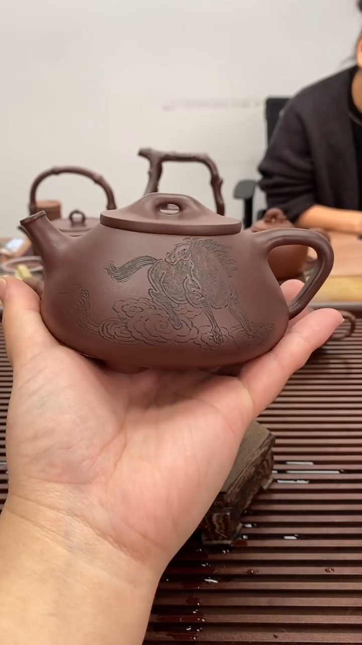 茶壶紫砂微瑕不退换260毫升心舟石瓢中槽青