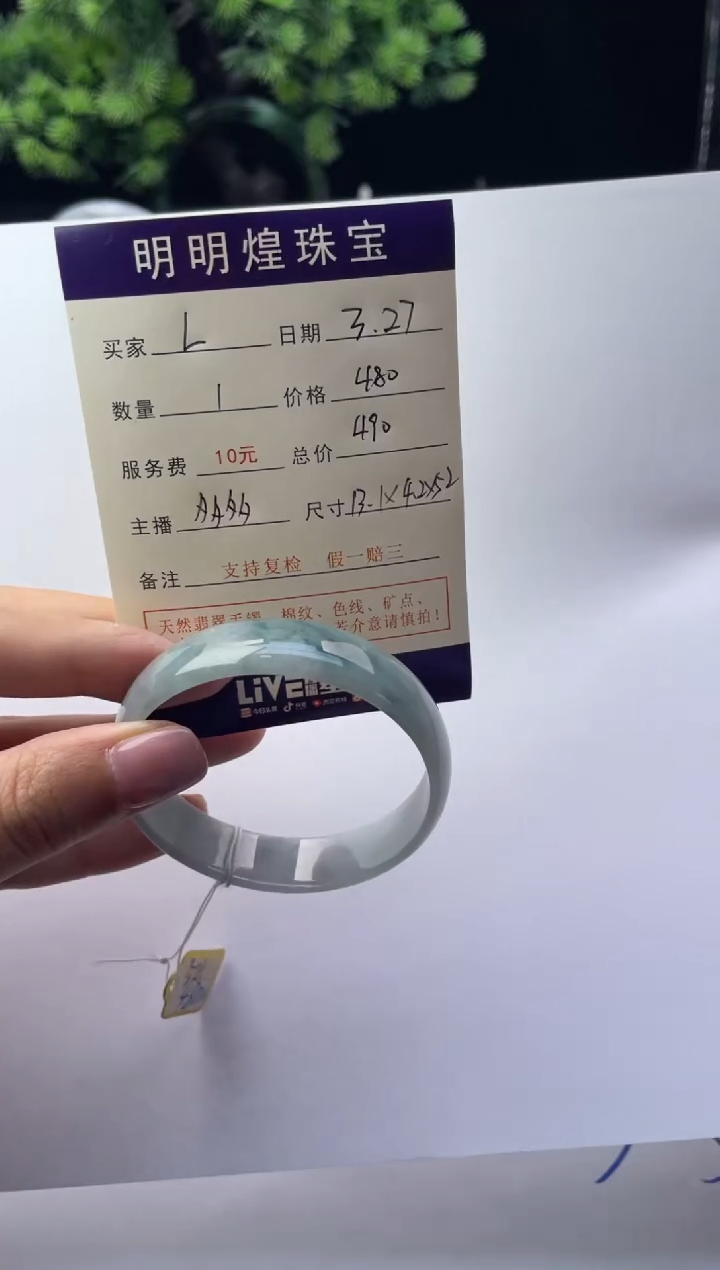 翡翠未镶嵌手镯L，101