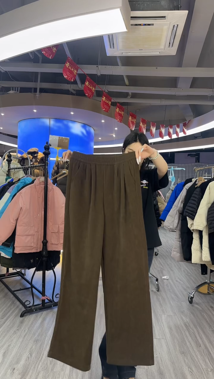 加绒裤子 直筒裤 如图