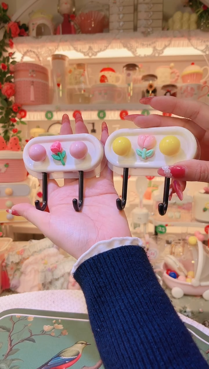 双头挂钩粉黄——手工制作品质好！