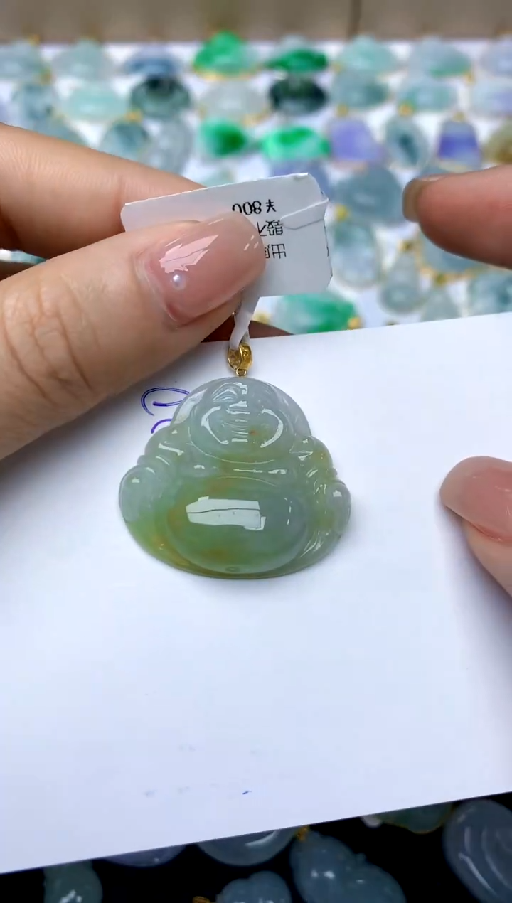 【闪购商品】翡翠颈饰18K金镶嵌20天然A货翡翠