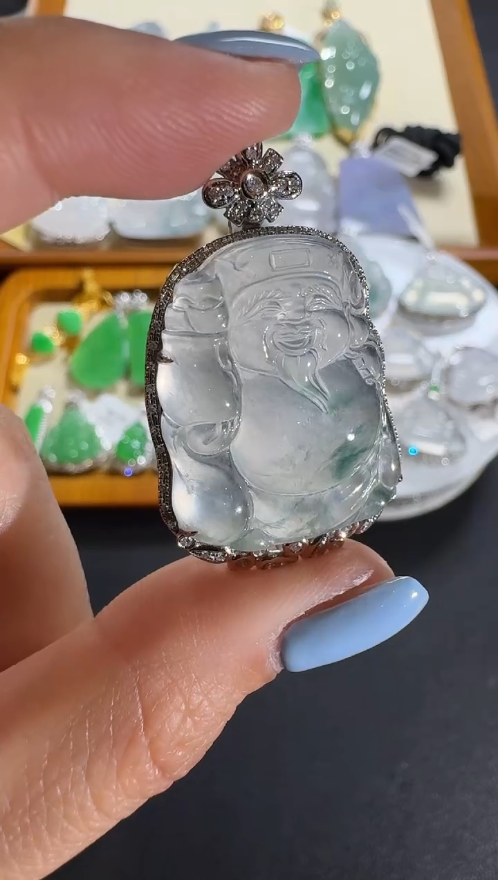 【闪购商品】翡翠戒指18K金镶嵌【源头工厂】钻石镶嵌