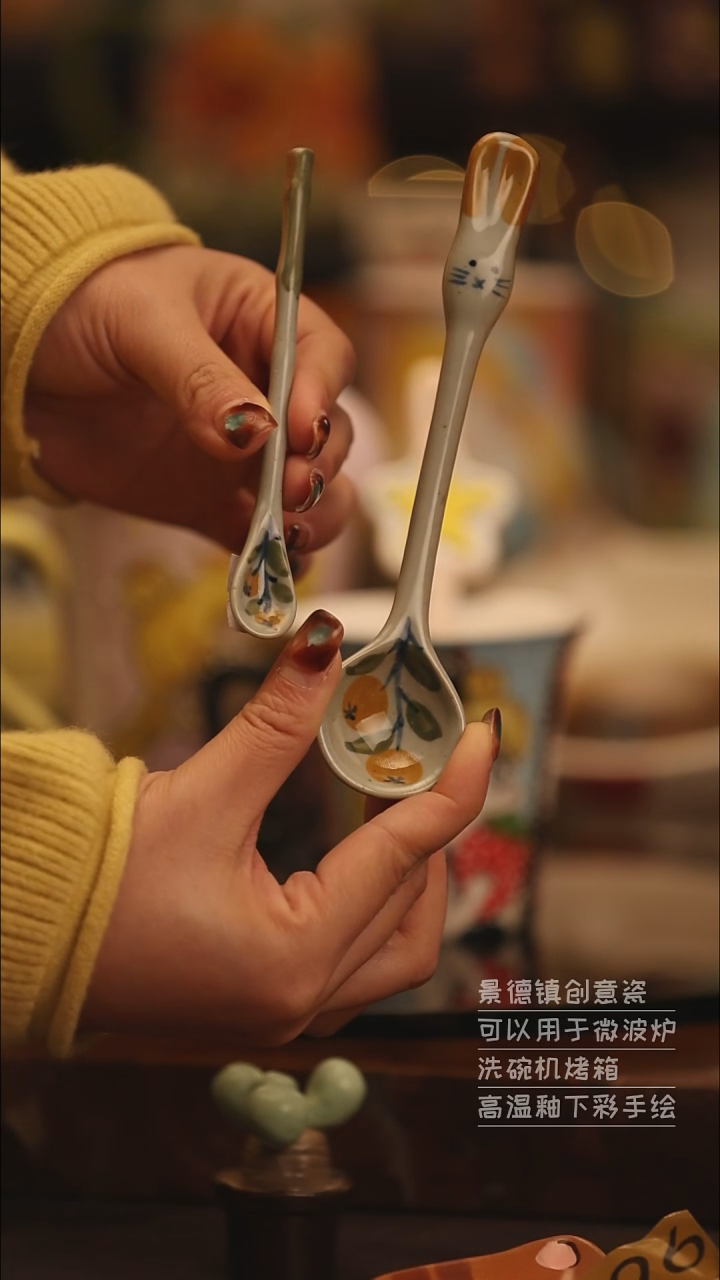 陶瓷随机景德镇可爱陶瓷釉下彩绘设计师款