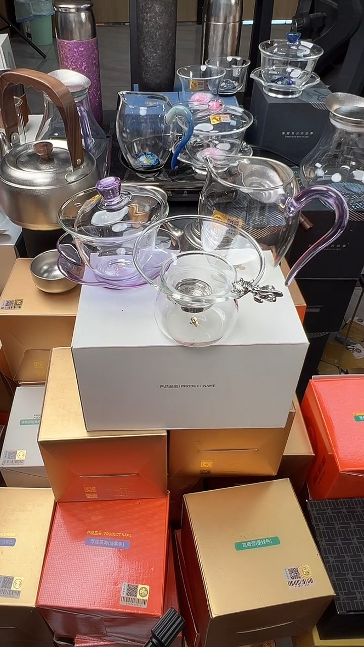 @@禾器咏荷盖碗浅紫色+怡然紫+银鱼茶漏