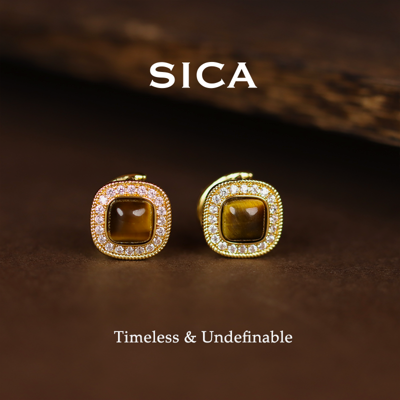 纯铜锆石耳饰 EH310【游方千里】新中式设计师款轻奢个性百搭耳扣