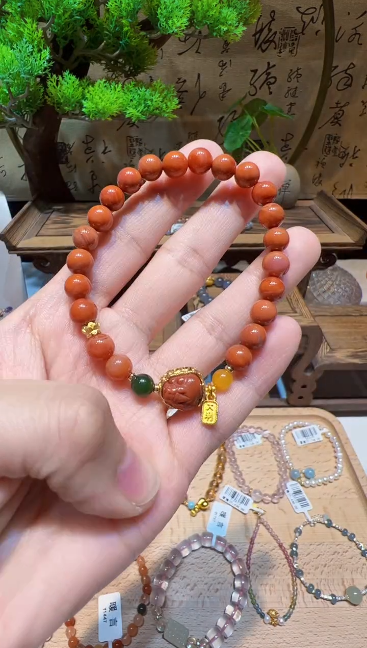 未镶嵌手串南红玛瑙手饰@@