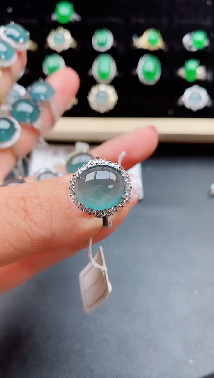 【闪购商品】翡翠戒指银S925镶嵌10000000000