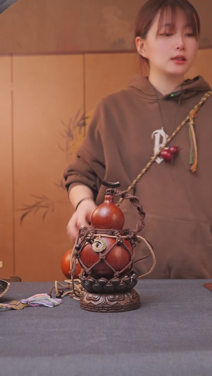 1152号链接精品大漆葫芦现货现发[一物一拍]不包含莲花底座500ml