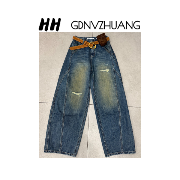 【红红甄选】08-0805原单欧时尚潮品弯刀牛仔裤