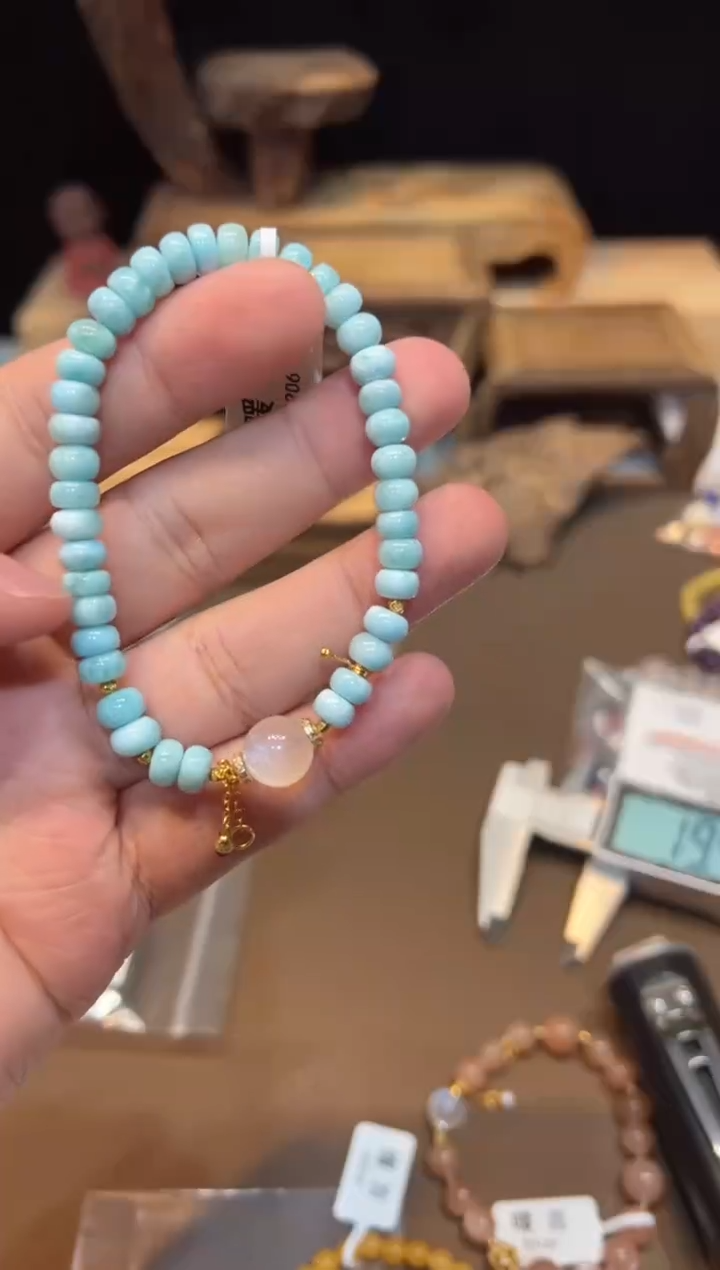 针钠钙石（海纹石）未镶嵌手链手饰@@B1206