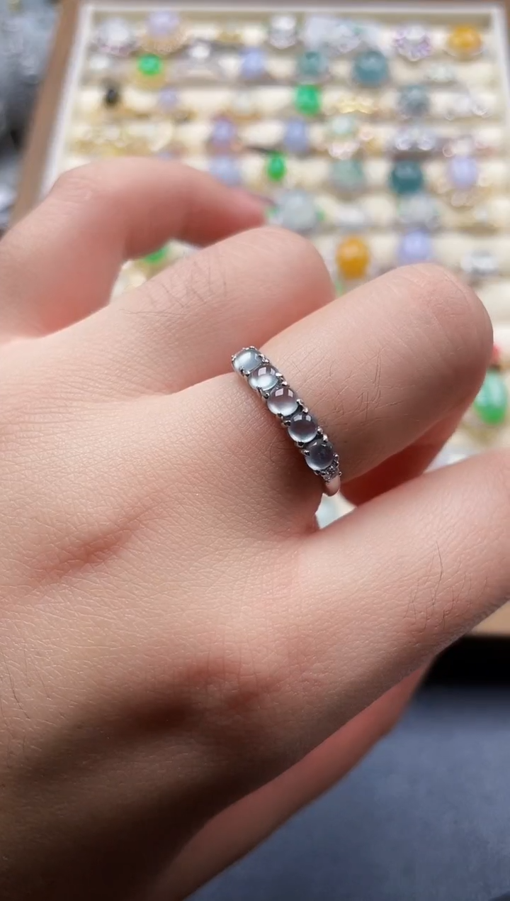 银S925镶嵌戒指翡翠1