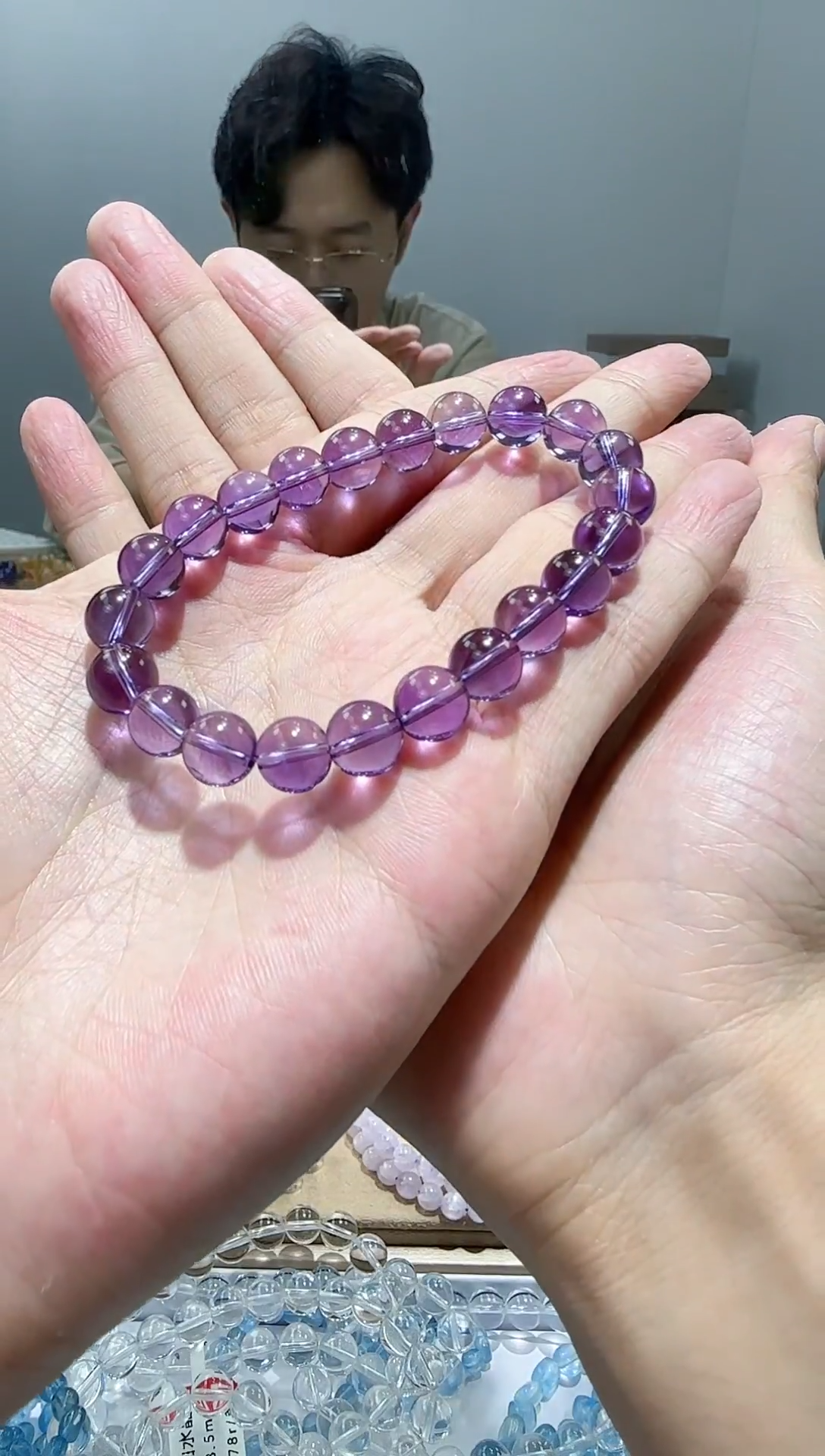 【闪购商品】水晶手链未镶嵌天然全净体巴西紫水晶8.8