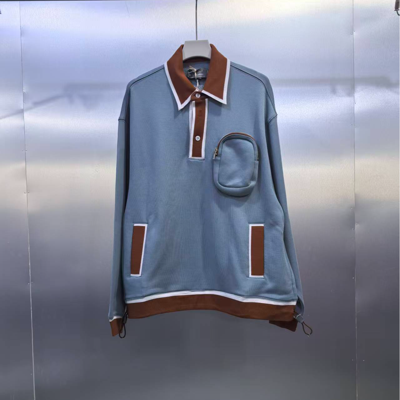 S07-102262-UMA春秋季撞色拼接设计POLO领卫衣