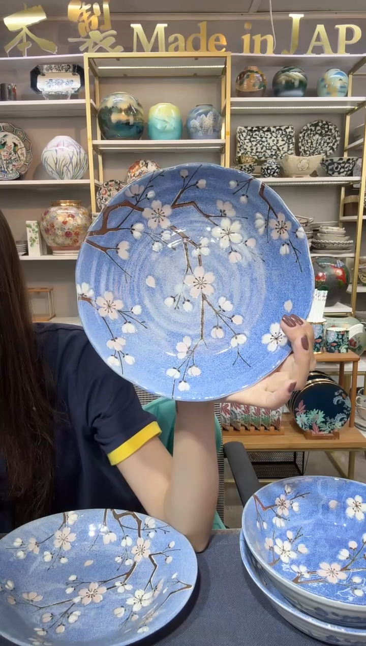 陶瓷富士樱深盘22cm两支