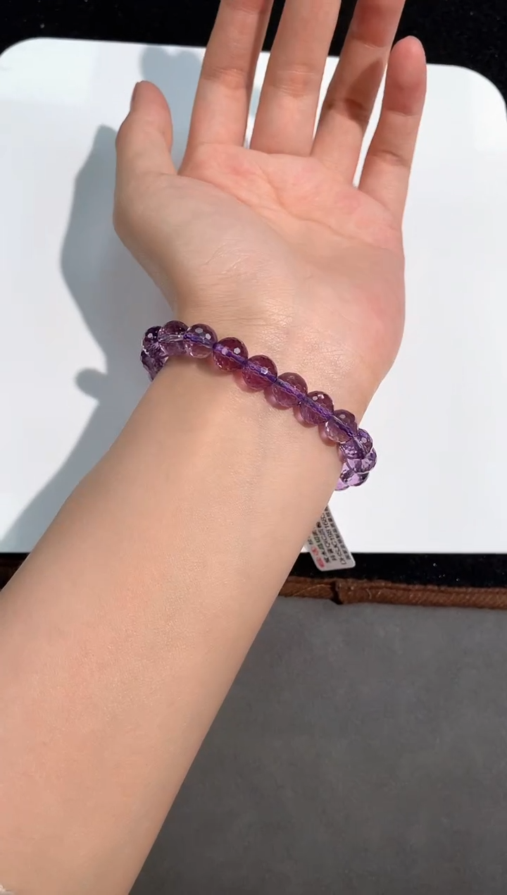 水晶手链未镶嵌42号紫水蹦迪珠单圈9mm