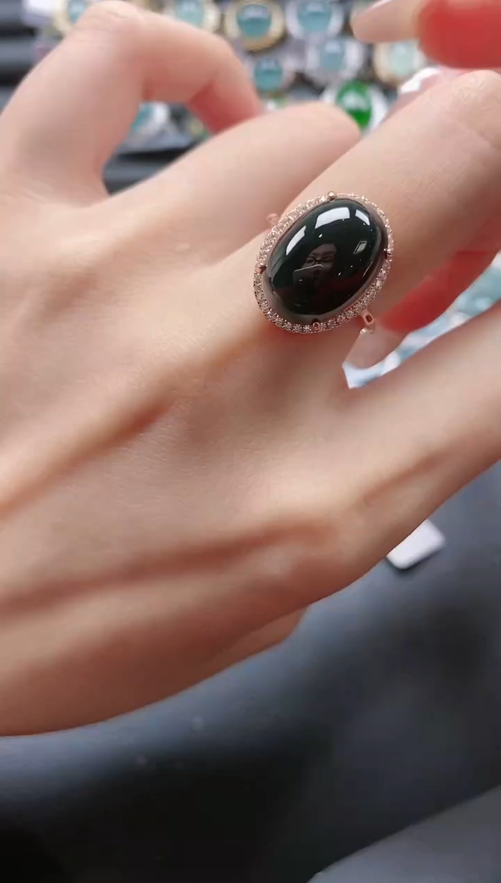 【闪购商品】翡翠戒指银S925镶嵌51511