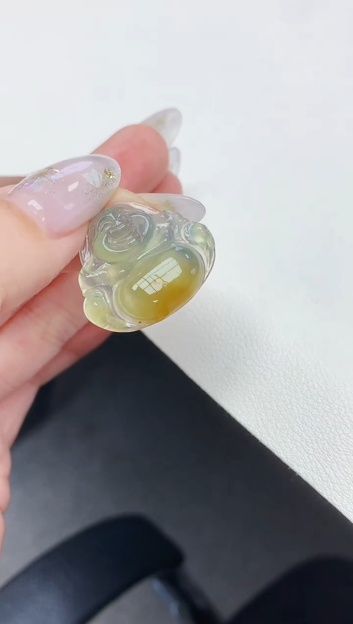 定制翡翠未镶嵌020ee-毛货佛公67赠金扣