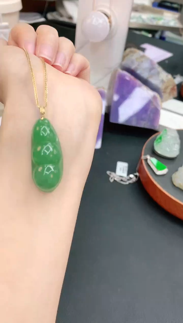 【闪购商品】翡翠颈饰18K金镶嵌赠礼盒证书 小君