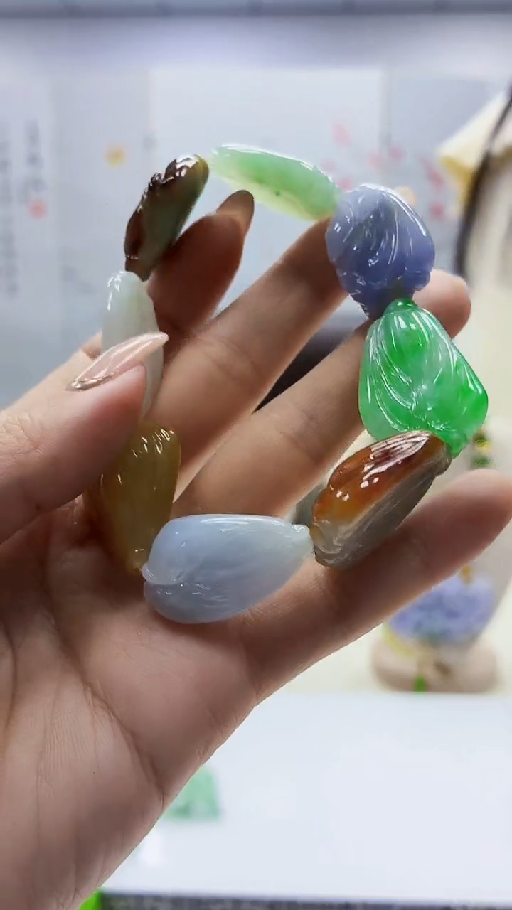 未镶嵌定制翡翠3495ty-毛货手串50