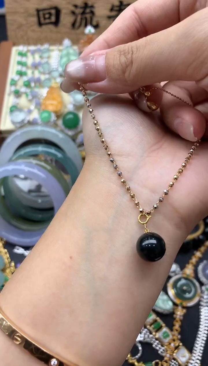 【闪购商品】翡翠手链18K金镶嵌451-中国好珍宝