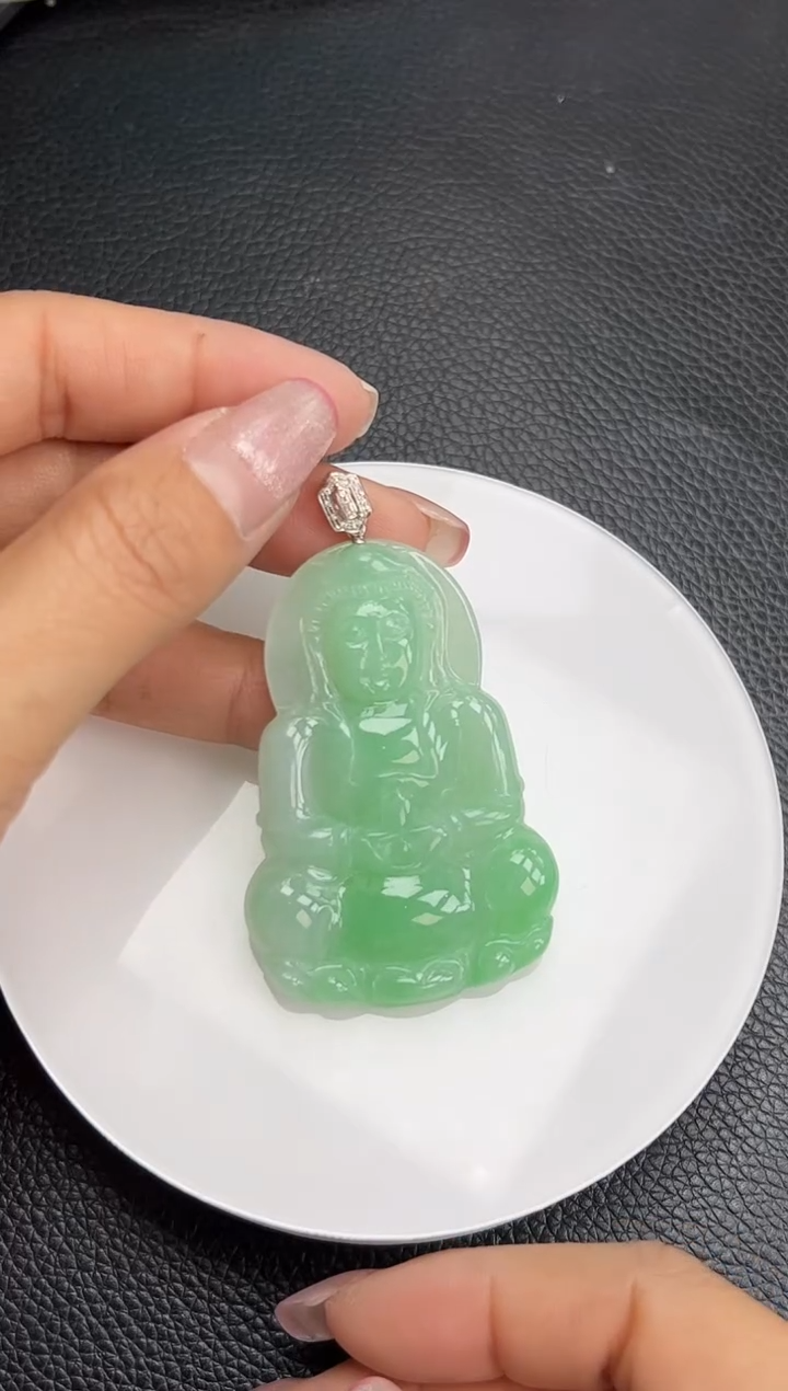 【闪购商品】翡翠颈饰18K金镶嵌YM1090-8 观音