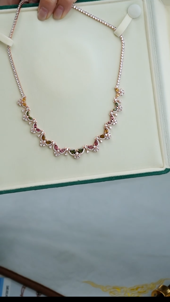 【闪购商品】碧玺项链银S925镶嵌项链