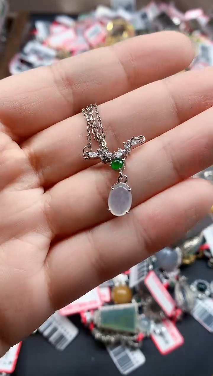 银S925镶嵌戒指翡翠天然A货缅甸翡翠