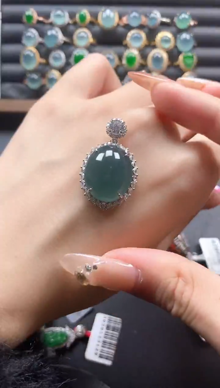 银S925镶嵌戒指翡翠51151