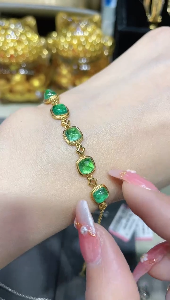 【闪购商品】祖母绿手链18K金镶嵌·