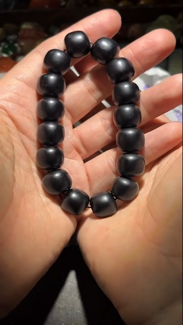 未镶嵌手串和田玉（墨玉）pz260102-44约14mm