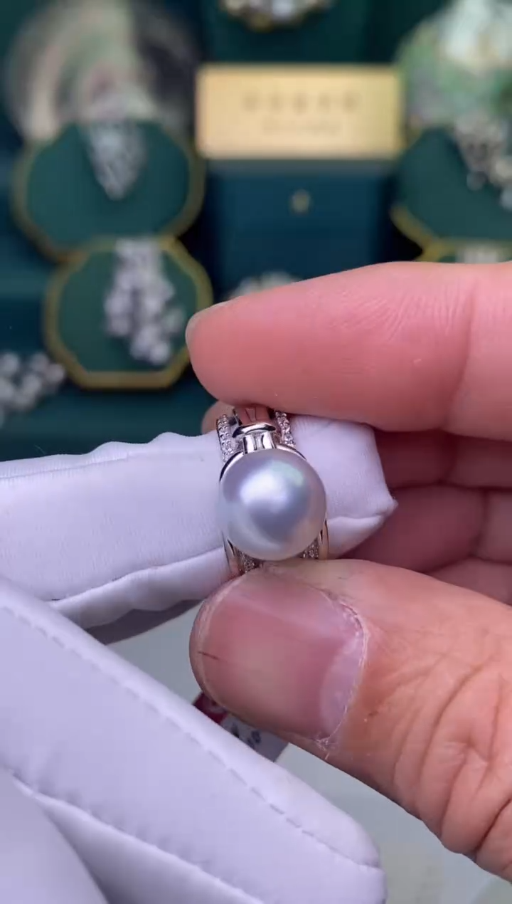 【闪购商品】海水珍珠戒指银S925镶嵌10-11