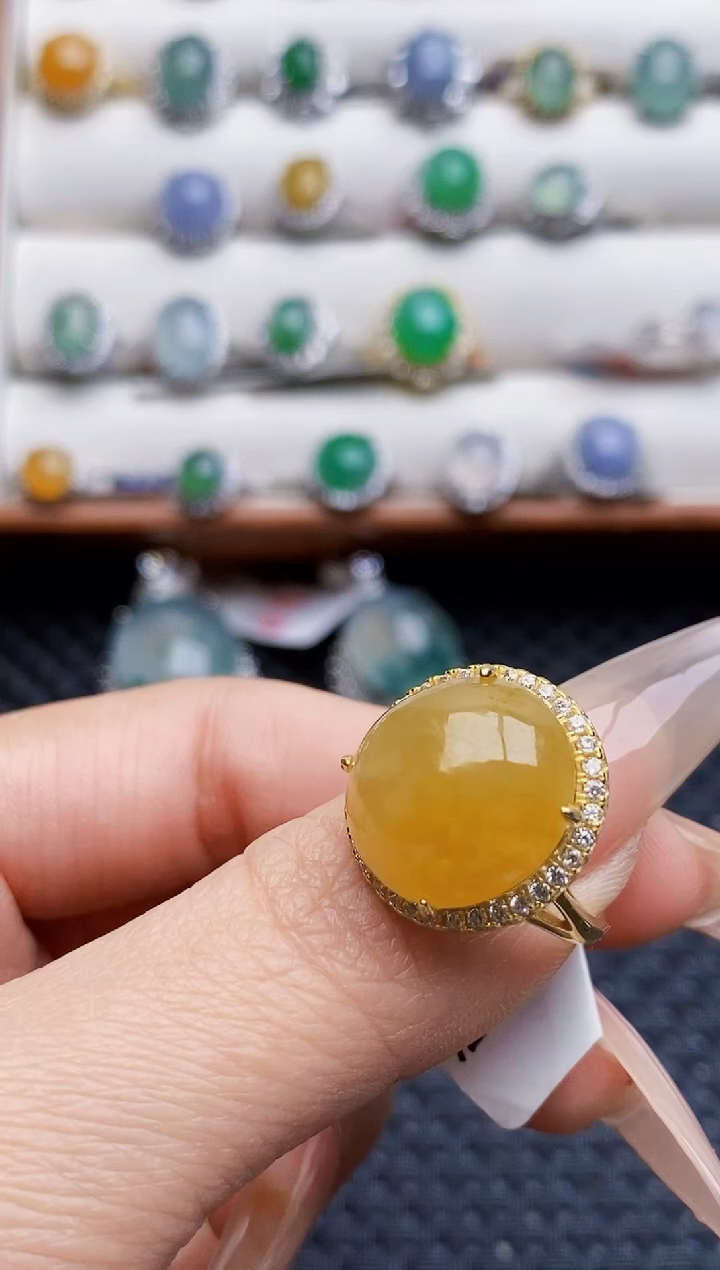 银S925镶嵌戒指翡翠2579