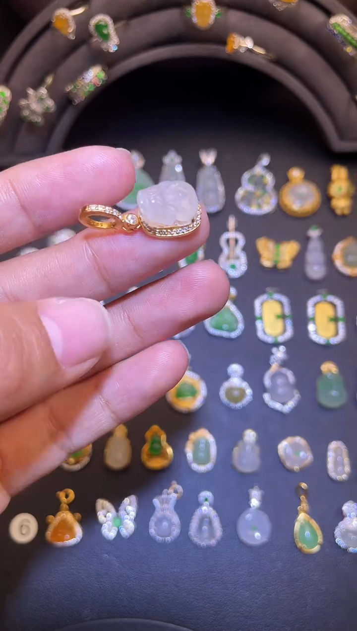 吊坠(不含链)银S925镶嵌翡翠1