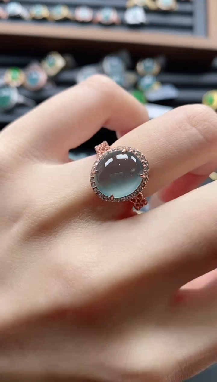 【闪购商品】翡翠戒指银S925镶嵌51151