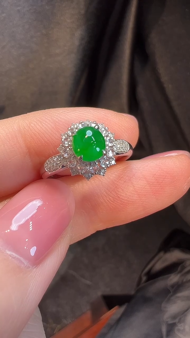 18K金镶嵌戒指翡翠L6