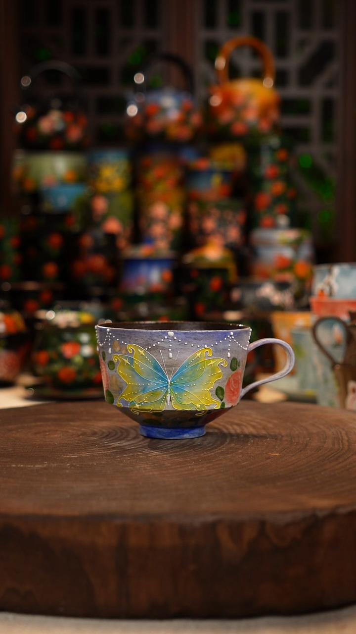 油画 手绘釉下彩