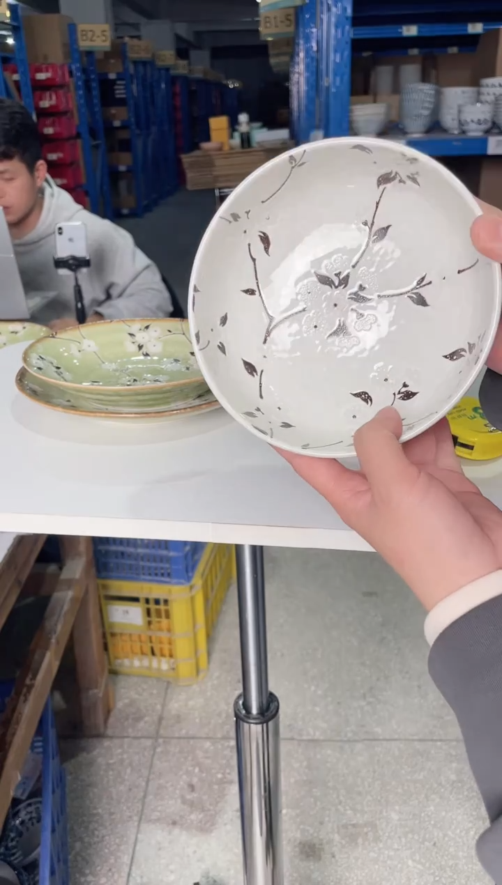 陶瓷白雪穂香钵碗15.3CM