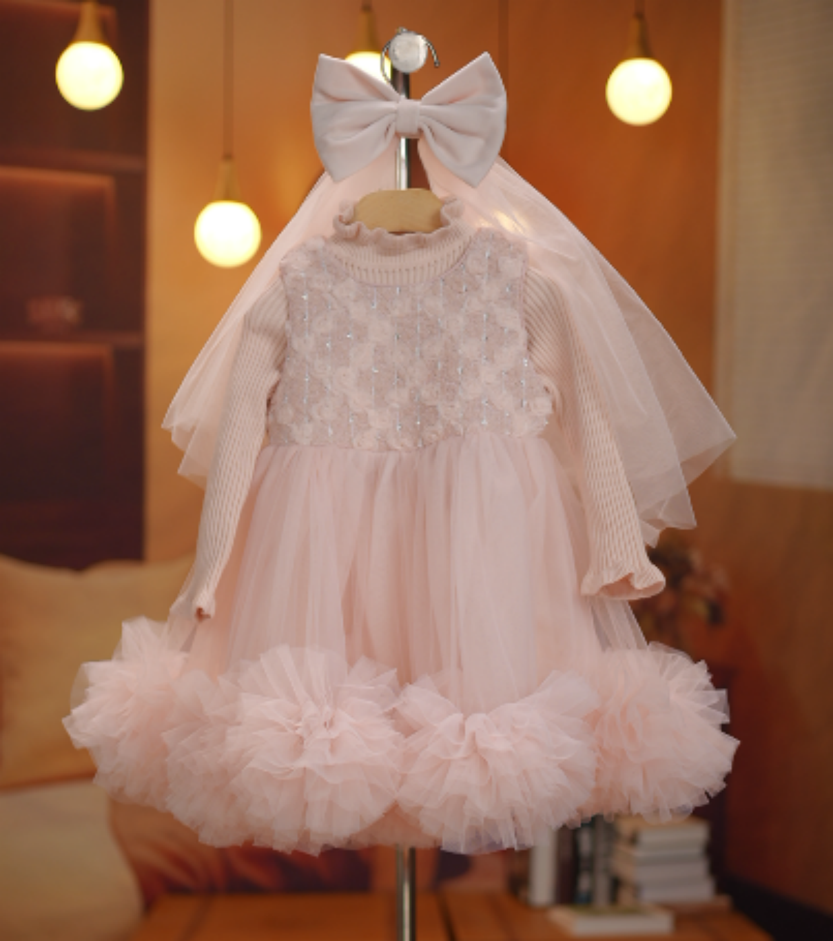 女童连衣裙2025冬新款蝴蝶加绒洋气女宝宝儿童时尚超仙公主裙