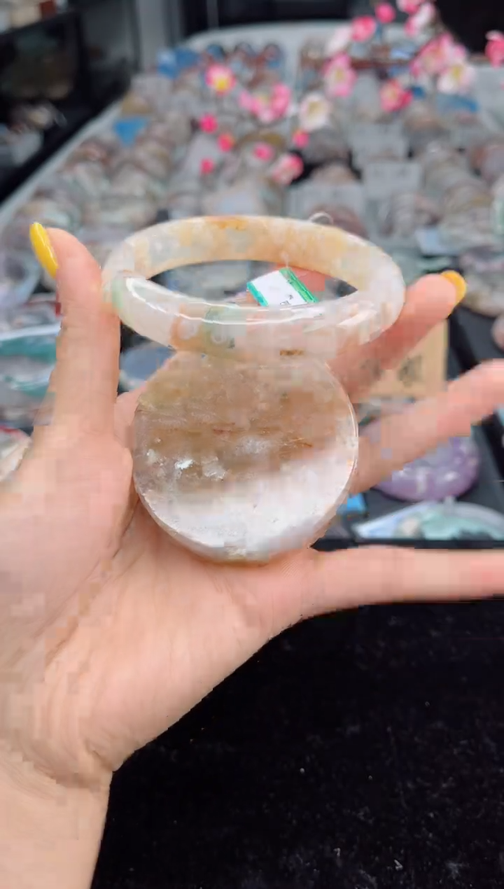 石英质玉未镶嵌手镯61圈口（赠送镯心）S93551