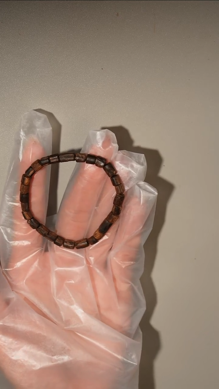 沉香手串越南芽庄白棋楠沉水随形0.5单圈手串3.28克