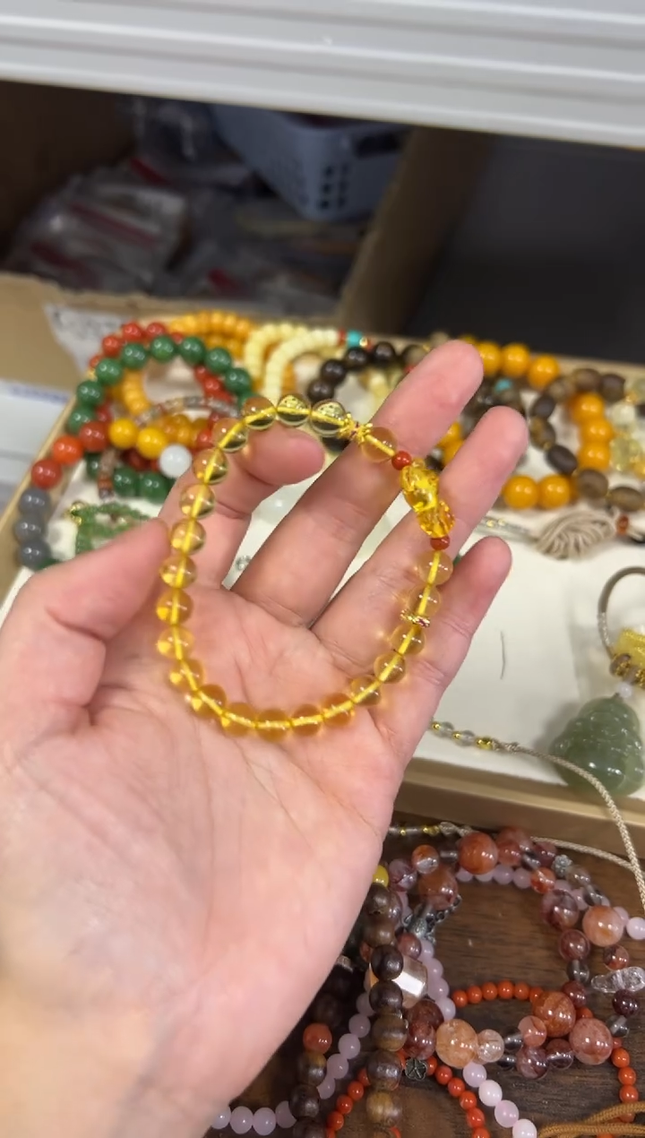 手链琥珀未镶嵌琥珀金珀小熊设计款手链[73]