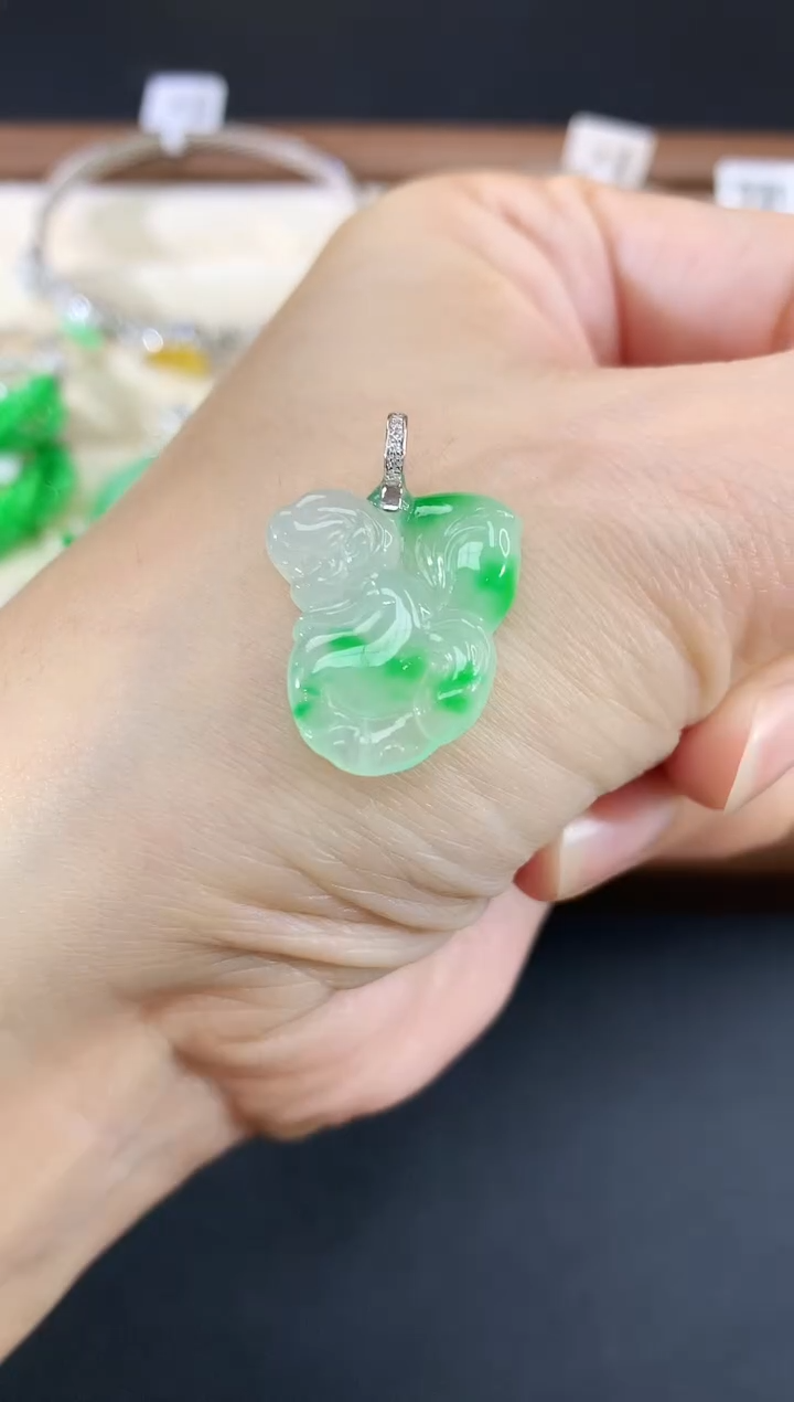 吊坠(不含链)18K金镶嵌翡翠103|3500