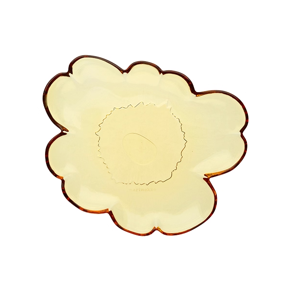 Marimekko/橙色玻璃花朵盘/20cm